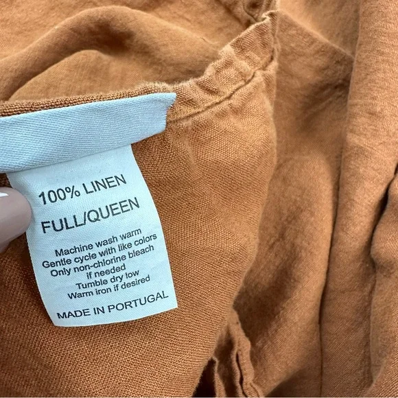 Parachute Linen Full Queen Flat Sheet Earth Tone - Picture 5 of 6